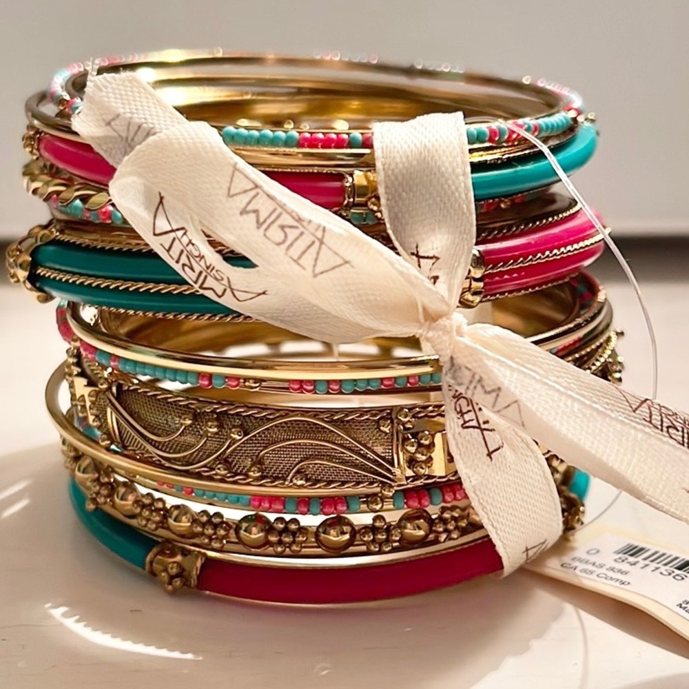 Amrita Singh bracelets: red and turquoise collection